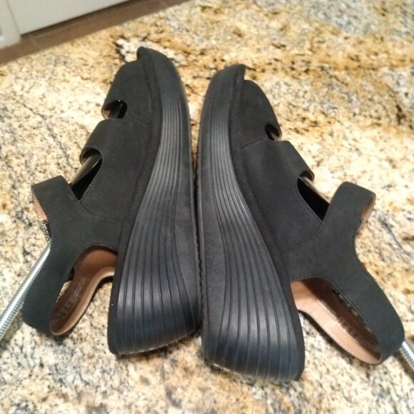 Clarks Collection Soft Cushion Reedly Juno Wedge Heel Sandals Black Women's 9.5W - Picture 6 of 12